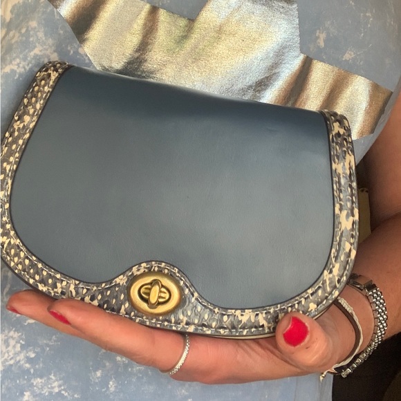 Authentic COACH 1941 turnlock refined calf/genuine snakeskin Flap crosb/Beltbag - Picture 12 of 16